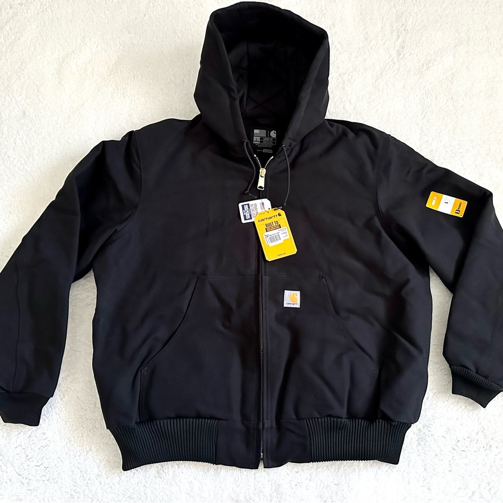 Carhartt Firm Duck Insulated Flannel-Lined Active Jacket, Loose Fit, Black